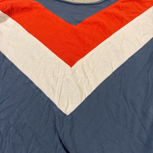 American Eagle Outfitters Red White Blue Chevron Tee - Picture 2 of 3